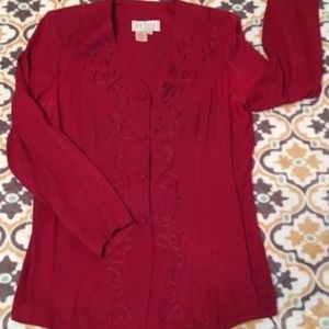 Women's Embroidered 2 Piece Pant Suit Size 10